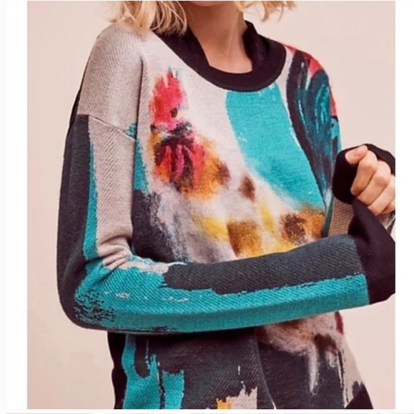 Anthropologie Sweaters - Anthropologie Lauren Wolcott Rooster Wool Sweater